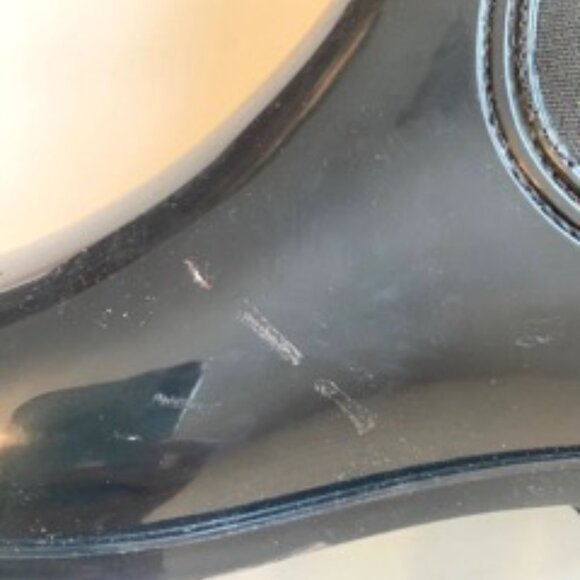 INC International Concepts Raelynn Ankle Boots Glossy Black Rain Boot 10 - Picture 4 of 4